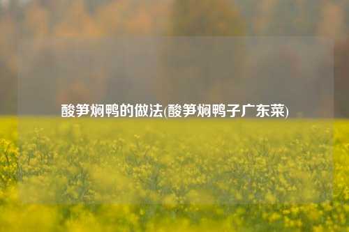 酸笋焖鸭的做法(酸笋焖鸭子广东菜)