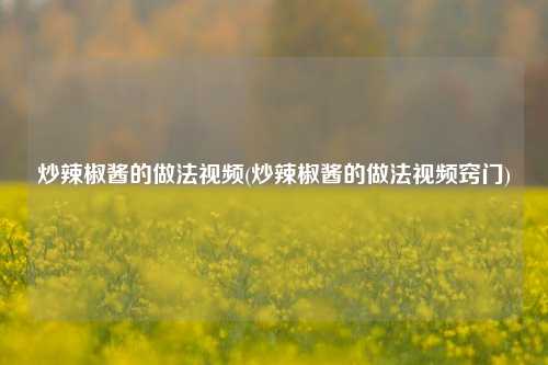 炒辣椒酱的做法视频(炒辣椒酱的做法视频窍门)