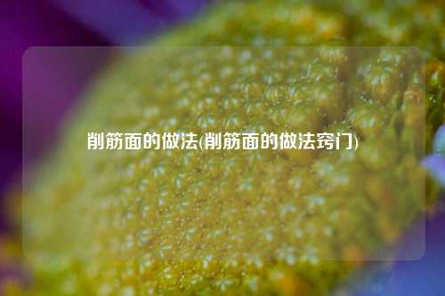削筋面的做法(削筋面的做法窍门)