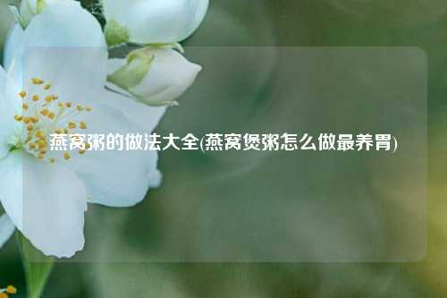 燕窝粥的做法大全(燕窝煲粥怎么做最养胃)